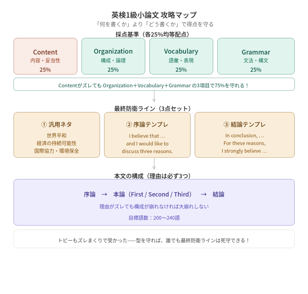 トビーの英検1級小論文 攻略マップ