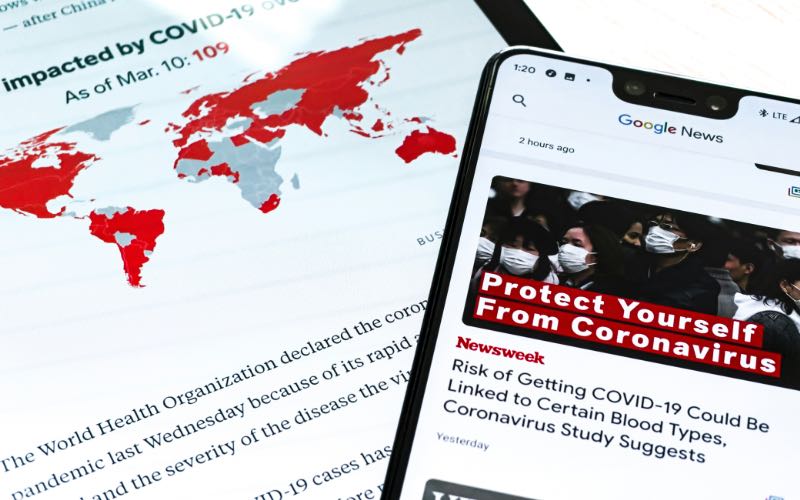 世界のニュースを英語で読むイメージ|BBCやCNNで精読を習慣化 世界地図とスマートフォンに表示された英語ニュース記事を読むイメージ